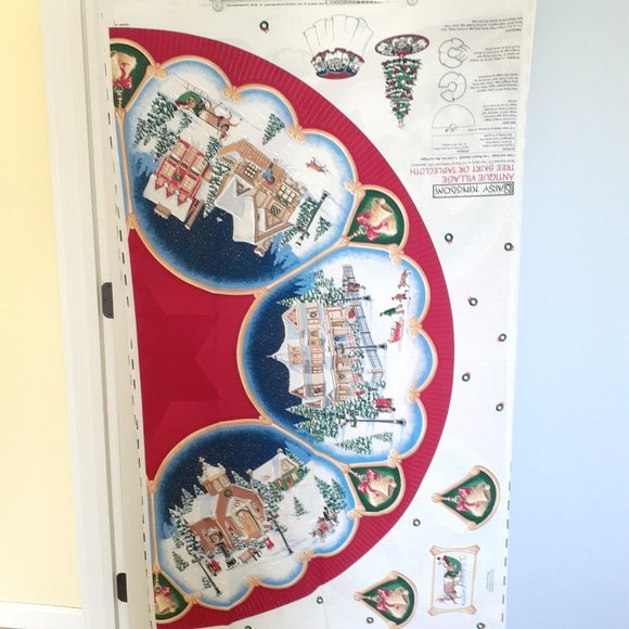 NEW Daisy Kingdom Antique Village Tree Skirt or Tablecloth Fabric Panel - Picture 11 of 12